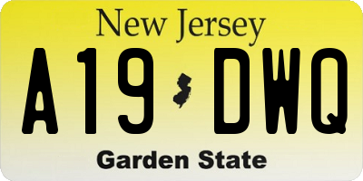 NJ license plate A19DWQ