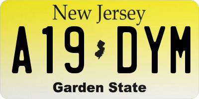 NJ license plate A19DYM