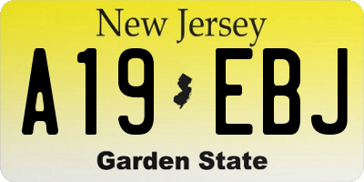 NJ license plate A19EBJ