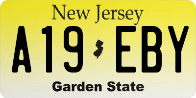 NJ license plate A19EBY