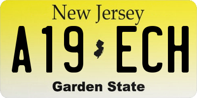NJ license plate A19ECH