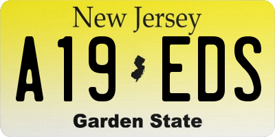 NJ license plate A19EDS