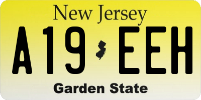 NJ license plate A19EEH