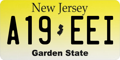NJ license plate A19EEI
