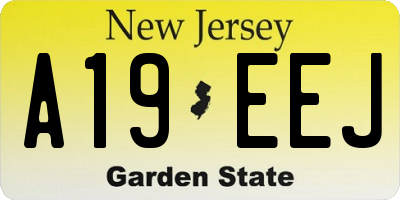 NJ license plate A19EEJ