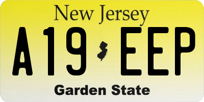 NJ license plate A19EEP