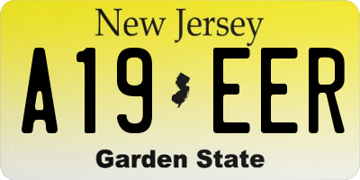 NJ license plate A19EER