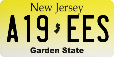 NJ license plate A19EES