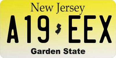 NJ license plate A19EEX