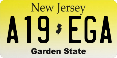 NJ license plate A19EGA