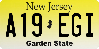 NJ license plate A19EGI