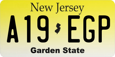 NJ license plate A19EGP