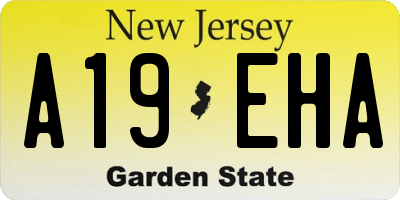 NJ license plate A19EHA