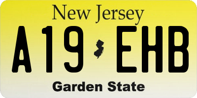 NJ license plate A19EHB