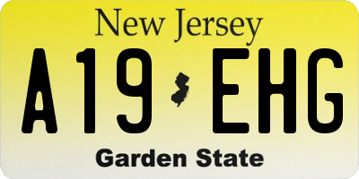 NJ license plate A19EHG