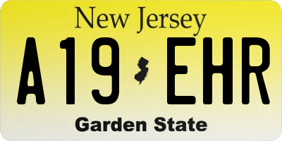 NJ license plate A19EHR