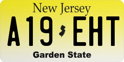 NJ license plate A19EHT
