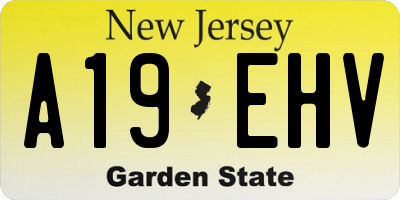 NJ license plate A19EHV