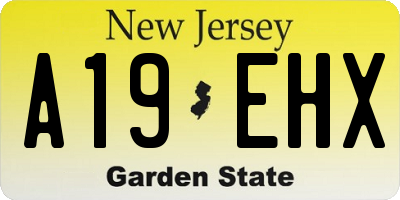 NJ license plate A19EHX