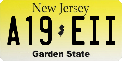 NJ license plate A19EII