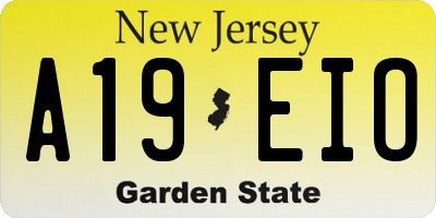 NJ license plate A19EIO