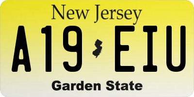NJ license plate A19EIU
