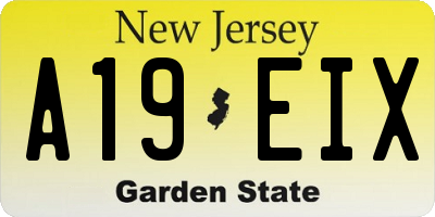 NJ license plate A19EIX