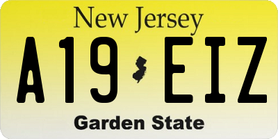 NJ license plate A19EIZ