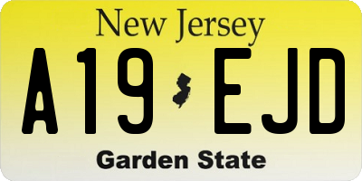 NJ license plate A19EJD
