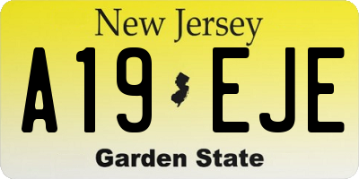 NJ license plate A19EJE