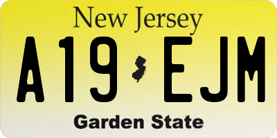 NJ license plate A19EJM