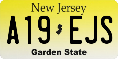 NJ license plate A19EJS