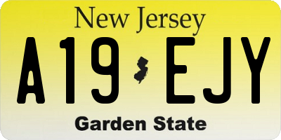 NJ license plate A19EJY