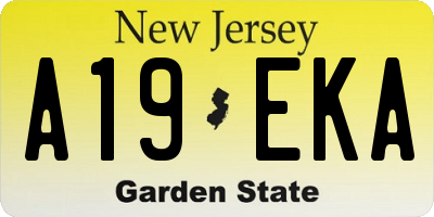 NJ license plate A19EKA