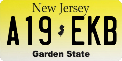 NJ license plate A19EKB