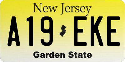 NJ license plate A19EKE