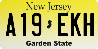 NJ license plate A19EKH