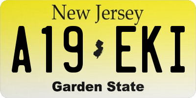 NJ license plate A19EKI