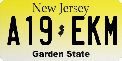 NJ license plate A19EKM