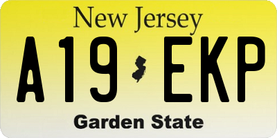 NJ license plate A19EKP