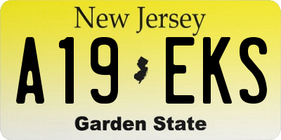 NJ license plate A19EKS