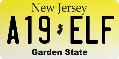 NJ license plate A19ELF