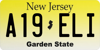 NJ license plate A19ELI