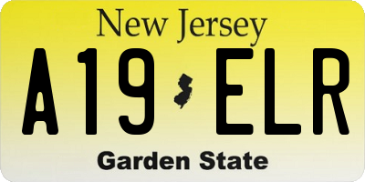 NJ license plate A19ELR
