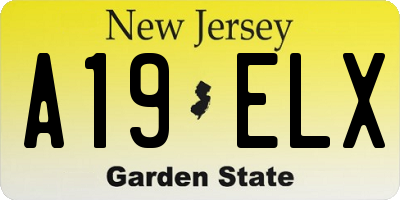 NJ license plate A19ELX