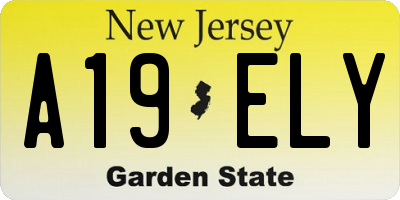 NJ license plate A19ELY