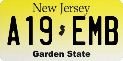 NJ license plate A19EMB