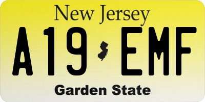 NJ license plate A19EMF