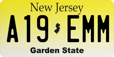 NJ license plate A19EMM