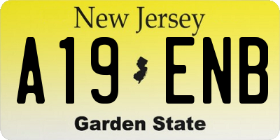 NJ license plate A19ENB